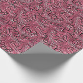 Rosa Western aus geblümtem Leder mit Prägung Geschenkpapier (Ecke)