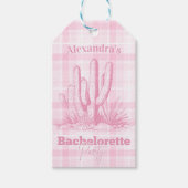 Rosa Western Bachelorette Geschenkanhänger (Vorderseite)