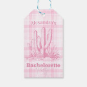 Rosa Western Bachelorette Geschenkanhänger (Rückseite)