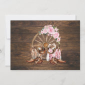 Rosa Western Bevor sie sagen, ich mache Paare Dusc Einladung (Rückseite)