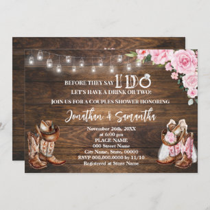 Rosa Western Bevor sie sagen, ich mache Paare Dusc Einladung