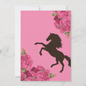 Rosa Western Charro Quinceanera Einladung (Rückseite)