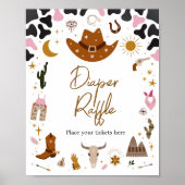 Rosa Western Cowgirl Kinderdusche Windelwanne Wind Poster (Vorne)