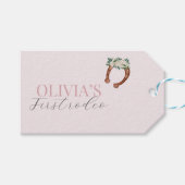 Rosa Western Cowgirl Rodeo Geburtstag Geschenkanhänger (Vorderseite (Horizontal))