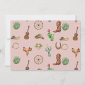 Rosa Western Erster Geburtstag Rodeo Danke Karte (Rückseite)