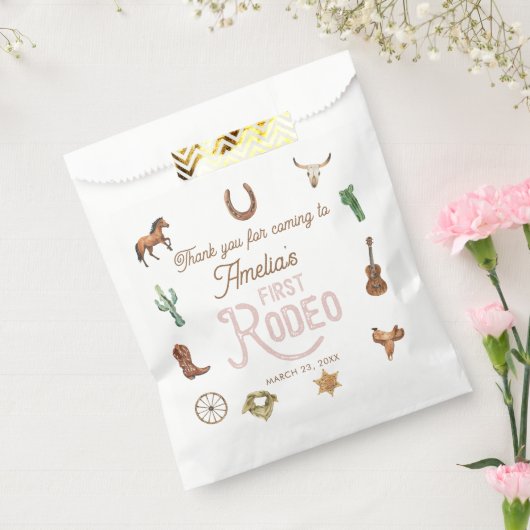 Rosa Western Erster Geburtstag Rodeo Geschenktütchen (Versiegelt)