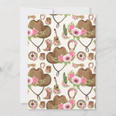 Rosa Western First Birthday Rodeo Baby Girl Einladung (Rückseite)