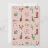 Rosa Western First Birthday Rodeo Baby Girl Einladung (Rückseite)