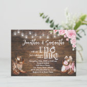 Rosa Western GRILLEN bevor ich Paare Dusche Einladung (Stehend Vorderseite)