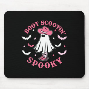Rosa Western Halloween Cowboy Ghost Boot Scootis S Mousepad
