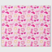 Rosa Western-Junggesellinnenabschied-Wrap-Geschenk Geschenkpapier (Flach)