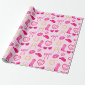 Rosa Western-Junggesellinnenabschied-Wrap-Geschenk Geschenkpapier (Ungerollt)