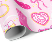 Rosa Western-Junggesellinnenabschied-Wrap-Geschenk Geschenkpapier (Rolleneckpunkt)