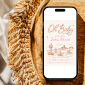 Rosa Western Kinderdusche Einladung