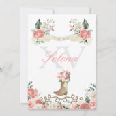 Rosa Western Mariachi Charro Princess Quinceañera Einladung (Rückseite)