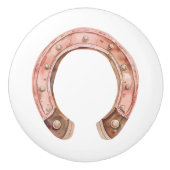 Rosa Western Pferdeschuh Keramikknauf (Vorderseite)