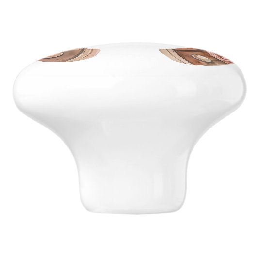 Rosa Western Pferdeschuh Keramikknauf (Seitenansicht)