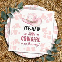 Rosa Western Rodeo Cowgirl Babydusche