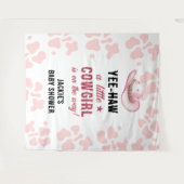 Rosa Western Rodeo Cowgirl Babydusche Wandteppich (Vorderseite (Horizontal))