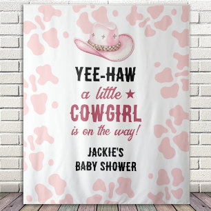 Rosa Western Rodeo Cowgirl Babydusche Wandteppich