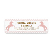 Rosa Western Rodeo Reitadresse Etikett - Co (Vorne)