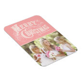 Rosa Western Typografie Frohe Weihnachtszeit Foto Magnet (Rechte Seite)