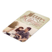 Rosa Western Typografie Frohe Weihnachtszeit Foto Magnet (Linke Seite)