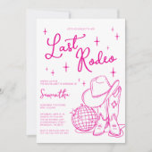 Rosa Western Vergangene Woche Bachelorette Wochene Einladung (Vorderseite)