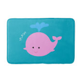 Rosa Whale Grafischer Bathmat Badematte (Vorderseite)