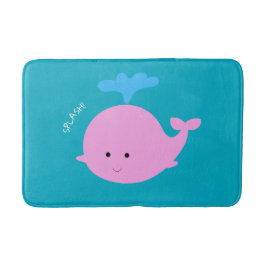Rosa Whale Grafischer Bathmat Badematte