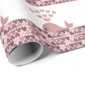 Rosa Whale-Liebe Geschenkpapier (Rolleneckpunkt)