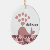 Rosa Whale-Liebe Keramik Ornament (Rechts)