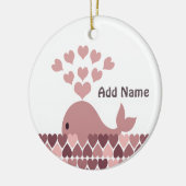 Rosa Whale-Liebe Keramik Ornament (Links)