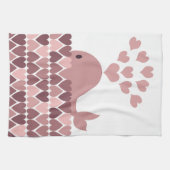 Rosa Whale-Liebe Küchentuch (Horizontal)