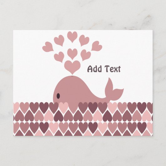 Rosa Whale-Liebe Postkarte (Vorderseite)