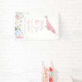 Rosa Whale unter der Sea Baby Dusche Empfang Banner (InSitu)