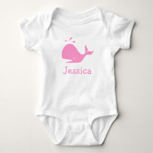 Rosa Whalskleidung personalisierbar Baby Strampler
