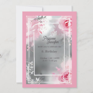 Rosa whimsikess Prinzessin Märchen Rosengeburt Geb Einladung