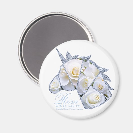 Rosa White Arrow Magnet (Vorderseite/Rückseite)