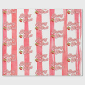 Rosa White Gold Berry Erster Geburtstag Erdbeere Geschenkpapier (Flach)