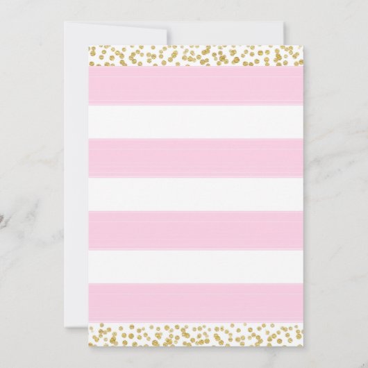 Rosa White & Gold Hearts BRIDAL SHOWER Einladungen (Rückseite)