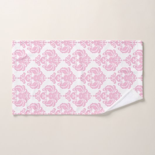 Rosa & White Royal Glam Damask Girly Glam Badhandtuch Set (Handtuch)