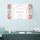 Rosa | White Sweet Floral Blooms Girl Baby Dusche Banner (Messeveranstaltung)