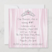 Rosa White Tiara Girls Princess Birthday Party Einladung (Rückseite)