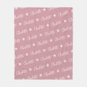 Rosa Wiederholungsname Monogram Star Girl Fleecedecke (Vorderseite)