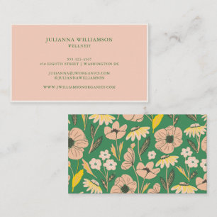 Rosa Wiesenblumen-Wellness-Boutique Visitenkarte