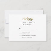 Rosa Wiesenwild-Blume Hochzeit des RSVP (Vorderseite)