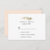 Rosa Wiesenwild-Blume Hochzeit des RSVP (Vorne/Hinten)