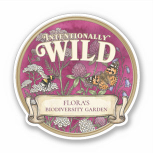 Rosa Wild Pollinator Garten Vinyl Aufkleber