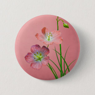 Rosa Wildblume auf Burgund Button